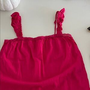 Pink NET linen like tank top